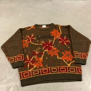 vintage y2k fall leaf sweater